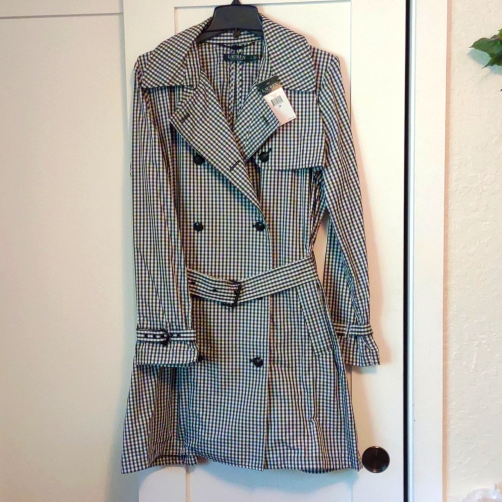 Ralph Lauren Lightweight Checkered Trenchcoat!